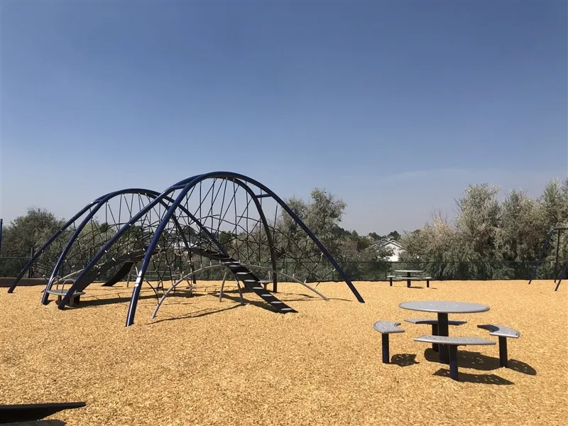 Playground climbing rope at University School